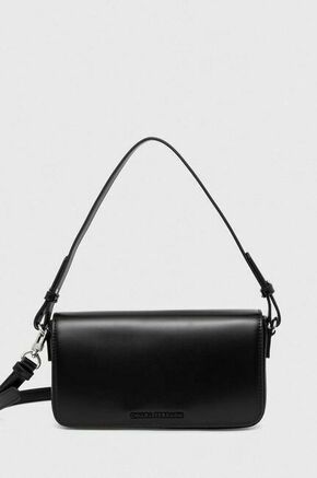 Torbica Chiara Ferragni črna barva - črna. Srednje velika torbica iz kolekcije Chiara Ferragni. Model na zapenjanje