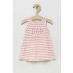 GAP bombažna obleka za otroke - roza. Otroška obleka iz kolekcije GAP. Širok model, izdelan iz vzorčaste tkanine.