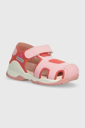 Otroški sandali Biomecanics roza barva - roza. Otroški sandali iz kolekcije Biomecanics. Model je izdelan iz kombinacije imitacije semiša in ekološkega usnja. Model z mehkim
