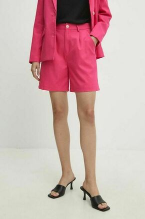 Kratke hlače z lanom Answear Lab roza barva - roza. Kratke hlače iz kolekcije Answear Lab