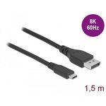 Delock DisplayPort v USB-C kabel, 1.5 m, 8K, 60 Hz, obojesmerni