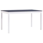 Greatstore Jedilna miza bela in siva 140x70x73 cm borovina