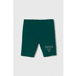 Otroške kratke hlače Guess zelena barva - turkizna. Otroški kratke hlače iz kolekcije Guess. Model izdelan iz pletenine. Model iz izjemno udobne tkanine z visoko vsebnostjo bombaža.