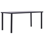 Greatstore Jedilna miza črna in betonsko siva 160x80x75 cm mediapan