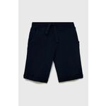 Otroške kratke hlače Guess - mornarsko modra. Otroško kratke hlače iz kolekcije Guess. Model izdelan iz pletenini.