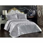 Siv bombažni komplet posteljnega pregrinjala in vzglavnikov za zakonsko posteljo 240x260 cm Beste - Mijolnir