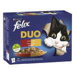 Felix hrana za mačke Fantastic DUO piščanec in ledvice, govedina in perutnina, puran in jetra, jagnjetina in teletina, 6 (4x85 g)