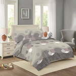 Vijolična/bež bombažna posteljnina za zakonsko posteljo/podaljšana 200x220 cm Nora – Cotton House