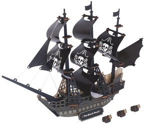 Lesena 3D sestavljanka Woodcraft Piratska ladja Black Pearl