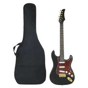 VidaXL Električna kitara za začetnike s torbo črna in zlata 4/4 39"