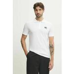 Bombažen polo Karl Lagerfeld bela barva, 500224.745710 - bela. Polo iz kolekcije Karl Lagerfeld, izdelan iz tanke, elastične pletenine. Model iz zračne bombažne tkanine.