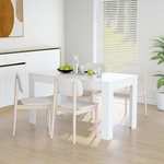 vidaXL Jedilna miza bela 140x74,5x76 cm iverna plošča