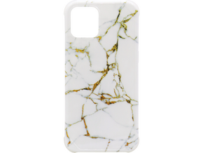 Chameleon Apple iPhone 12 Mini - Gumiran ovitek (TPUP) - Marble - belo-zlat