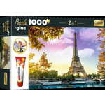 Trefl Komplet sestavljank 2v1 Pariz, Francija 1000 kosov z lepilom