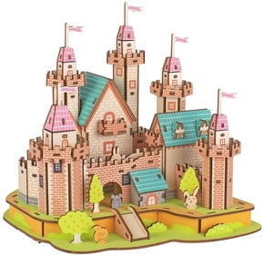 Lesena 3D sestavljanka Woodcraft Castle in Paradise