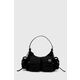 Torbica Pinko črna barva, 102794 A1J4 - črna. Majhna torbica iz kolekcije Pinko. Model na zapenjanje, izdelan iz kombinacije sintetičnega materiala in ekološkega usnja.