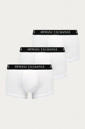 Armani Exchange boksarice (3-pack) - bela. Ženske boksarice iz kolekcije Armani Exchange. Model iz elastične pletenine.