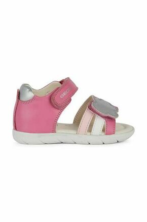 Otroški sandali Geox SANDAL ALUL roza barva - roza. Otroški sandali iz kolekcije Geox. Model izdelan iz kombinacije naravnega usnja in ekološkega usnja.