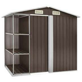 Shumee Vrtna lopa s stojalom rjava 205x130x183 cm železna