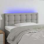 vidaXL LED posteljno vzglavje svetlo sivo 80x5x78/88 cm blago