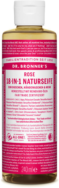 "Dr. Bronner's 18in1 naravno milo vrtnica - 240 ml"