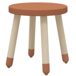 Flexa Leseni otroški stol brez naslonjala rdeče pike