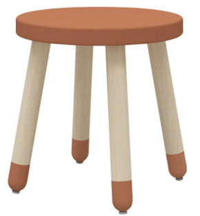 Flexa Leseni otroški stol brez naslonjala rdeče pike