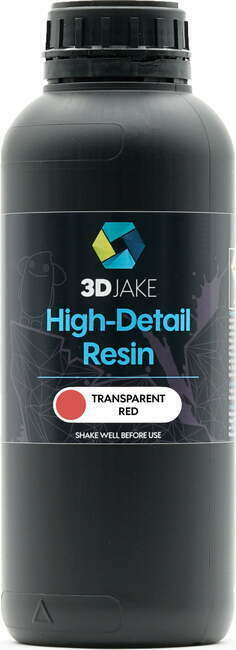 3DJAKE Resin 8K High-Detail transparentno rdeča - 1.000 g