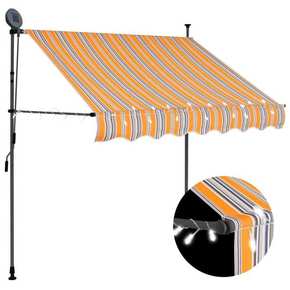 Shumee Ročno zložljiva tenda z LED lučmi 150 cm rumena in modra