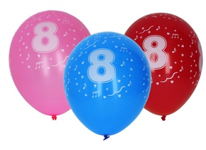 WEBHIDDENBRAND Napihljiv balon 30 cm - komplet 5 balonov s številko 8