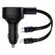 BASEUS Enjoyment avtomobilski polnilec s kabli USB-C + Lightning 3A, 30W (črn)