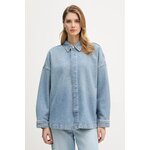 Jeans srajca Calvin Klein Jeans ženska, LV047E753G - modra. Srajca iz kolekcije Calvin Klein Jeans, izdelana iz jeansa. Model iz izjemno udobne bombažne tkanine.