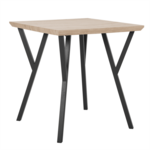 Beliani Jedilna miza 70 x 70 cm, svetel les s črno barvo BRAVO