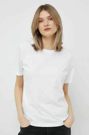 Bombažna kratka majica Calvin Klein bela barva - bela. Lahkotna kratka majica iz kolekcije Calvin Klein. Model izdelan iz tanke
