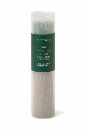 Komplet dišečih kadil Paddywax Cypress &amp; Fir 100-pack - zelena. Komplet dišečih kadil iz kolekcije Paddywax. Model izdelan iz stekla in lesa.