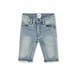 Jeans kratke hlače za dojenčke BOSS mornarsko modra barva - mornarsko modra. Kratke hlače za dojenčka iz kolekcije BOSS. Model izdelan iz jeansa.