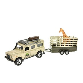 WEBHIDDENBRAND Land Rover Defender 14 cm kovinski s prikolico 14 cm in žirafo