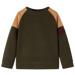 vidaXL Otroški pulover temno kaki in kamelja 104