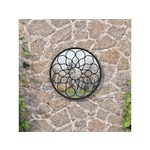 VIDAXL Vrtno ogledalo črno 60x3 cm železno okroglo zunanje