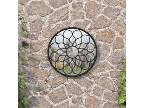 VIDAXL Vrtno ogledalo črno 60x3 cm železno okroglo zunanje