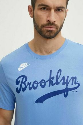 Bombažna kratka majica Nike Brooklyn Dodgers moška - modra. Kratka majica iz kolekcije Nike