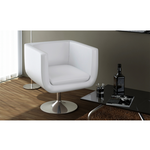 vidaXL Elegantni vrtljivi fotelj bele barve