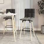 Greatstore Barski stoli, 2 kosa, temno siva barva, oblazinjeni s tkanino