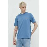 Bombažna kratka majica Dickies moški, bež barva - modra. Kratka majica iz kolekcije Dickies, izdelana iz tanke, elastične pletenine. Model iz zračne bombažne tkanine.