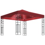 vidaXL Paviljon z lučkami 3x3 m vinsko rdeč