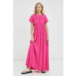 Obleka Lovechild Akia roza barva - roza. Obleka iz kolekcije Lovechild. Nabran model, izdelan iz enobarvne tkanine. Visokokakovosten, udoben material.