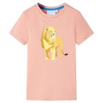 vidaXL Otroška majica s kratkimi rokavi svetlo oranžna 140
