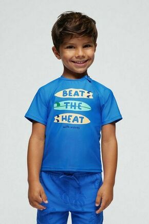 Otroška plavalna majica Mayoral - modra. Otroške kopalna majica iz kolekcije Mayoral. Model izdelan iz elastične pletenine.