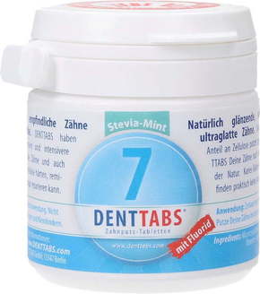 "DENTTABS Tablete za čiščenje zob stevia-mint s fluoridom - 125 tab."