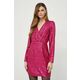 Obleka Morgan roza barva - roza. Obleka iz kolekcije Morgan. Model izdelan iz tkanine z bleščicami. Izrazit model za posebne priložnosti.
